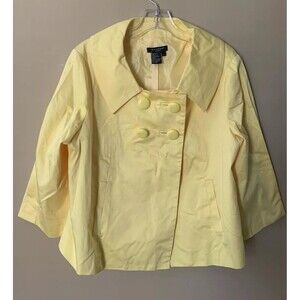 Sandro Sportswear Sz Large Yellow Blazer Jacket Spring Mod Retro Buttons NWOT A4